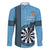 Personalised Fiji Darts Family Matching Puletasi and Hawaiian Shirt Fijian Tapa Pattern - Blue