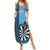 Personalised Fiji Darts Family Matching Summer Maxi Dress and Hawaiian Shirt Fijian Tapa Pattern - Blue