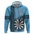 Personalised Fiji Darts Hoodie Fijian Tapa Pattern - Blue