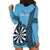 Personalised Fiji Darts Hoodie Dress Fijian Tapa Pattern - Blue