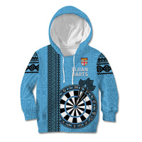 Personalised Fiji Darts Kid Hoodie Fijian Tapa Pattern - Blue LT14 Hoodie Blue - Polynesian Pride
