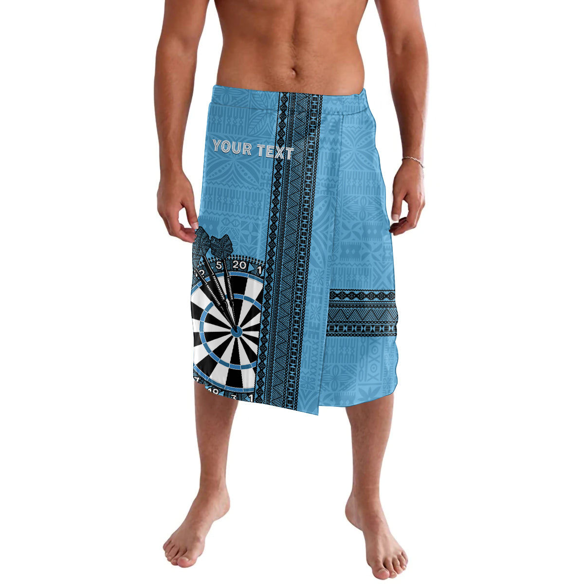 Personalised Fiji Darts Lavalava Fijian Tapa Pattern - Blue LT14 Blue - Polynesian Pride
