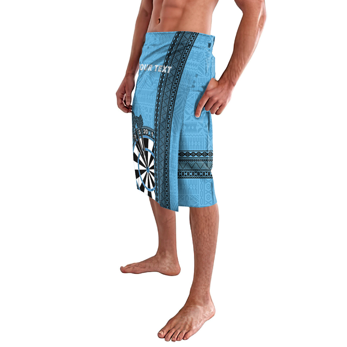 Personalised Fiji Darts Lavalava Fijian Tapa Pattern - Blue LT14 - Polynesian Pride
