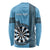 Personalised Fiji Darts Long Sleeve Shirt Fijian Tapa Pattern - Blue