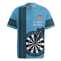 Personalised Fiji Darts Rugby Jersey Fijian Tapa Pattern - Blue LT14 Blue - Polynesian Pride