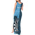 Personalised Fiji Darts Tank Maxi Dress Fijian Tapa Pattern - Blue