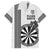 Personalised Fiji Darts Family Matching Long Sleeve Bodycon Dress and Hawaiian Shirt Fijian Tapa Pattern - White