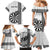 Personalised Fiji Darts Family Matching Mermaid Dress and Hawaiian Shirt Fijian Tapa Pattern - White