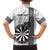 Personalised Fiji Darts Family Matching Off The Shoulder Long Sleeve Dress and Hawaiian Shirt Fijian Tapa Pattern - White