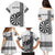 Personalised Fiji Darts Family Matching Puletasi and Hawaiian Shirt Fijian Tapa Pattern - White