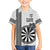 Personalised Fiji Darts Family Matching Puletasi and Hawaiian Shirt Fijian Tapa Pattern - White