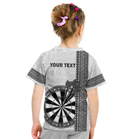 Personalised Fiji Darts Kid T Shirt Fijian Tapa Pattern - White LT14 - Polynesian Pride