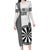 Personalised Fiji Darts Long Sleeve Bodycon Dress Fijian Tapa Pattern - White