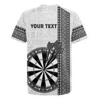 Personalised Fiji Darts Rugby Jersey Fijian Tapa Pattern - White LT14 - Polynesian Pride