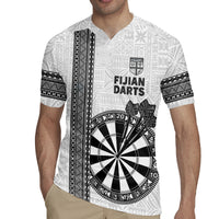 Personalised Fiji Darts Rugby Jersey Fijian Tapa Pattern - White LT14 - Polynesian Pride