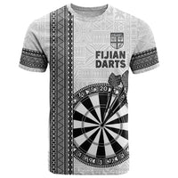Personalised Fiji Darts T Shirt Fijian Tapa Pattern - White LT14 White - Polynesian Pride