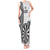 Personalised Fiji Darts Tank Maxi Dress Fijian Tapa Pattern - White