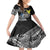 Personalised Cook Islands Darts Family Matching Short Sleeve Bodycon Dress and Hawaiian Shirt Kuki Airani Tribal Pattern