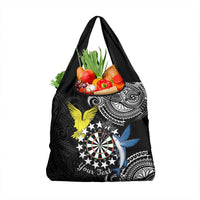 Cook Islands Darts Grocery Bag Kuki Airani Tribal Pattern LT14 1-pack One Size Black - Polynesian Pride