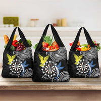 Cook Islands Darts Grocery Bag Kuki Airani Tribal Pattern LT14 3-pack One Size Black - Polynesian Pride