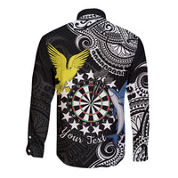 Personalised Cook Islands Darts Long Sleeve Button Shirt Kuki Airani Tribal Pattern LT14 - Polynesian Pride