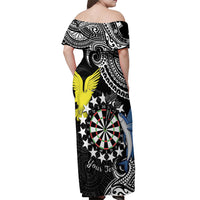 Personalised Cook Islands Darts Off Shoulder Maxi Dress Kuki Airani Tribal Pattern LT14 - Polynesian Pride