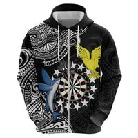 Personalised Cook Islands Darts Zip Hoodie Kuki Airani Tribal Pattern LT14 - Polynesian Pride