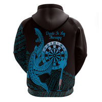 Aloha Hawaii Darts Hoodie Dart Board With Polynesian Shark - Blue LT14 - Polynesian Pride