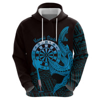 Aloha Hawaii Darts Hoodie Dart Board With Polynesian Shark - Blue LT14 - Polynesian Pride