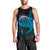 Aloha Hawaii Darts Men Tank Top Dart Board With Polynesian Shark - Blue