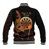 Aloha Hawaii Darts Baseball Jacket Dart Board With Polynesian Shark - Gold LT14 - Polynesian Pride