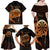 Aloha Hawaii Darts Family Matching Off Shoulder Maxi Dress and Hawaiian Shirt Dart Board With Polynesian Shark - Gold