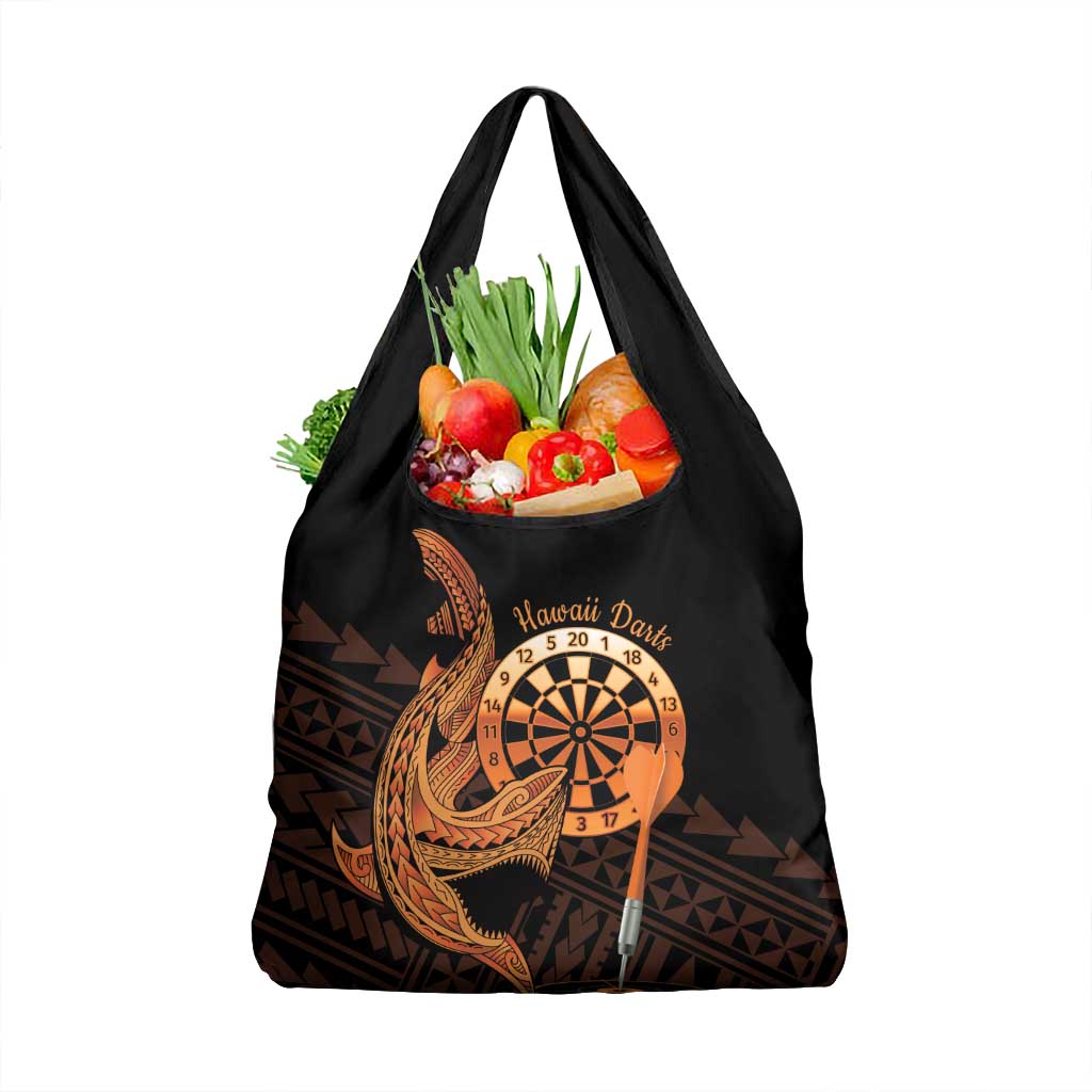 Aloha Hawaii Darts Grocery Bag Dart Board With Polynesian Shark - Gold LT14 1-pack One Size Gold - Polynesian Pride