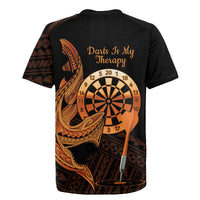 Aloha Hawaii Darts Rugby Jersey Dart Board With Polynesian Shark - Gold LT14 - Polynesian Pride