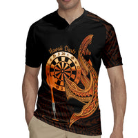 Aloha Hawaii Darts Rugby Jersey Dart Board With Polynesian Shark - Gold LT14 - Polynesian Pride