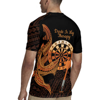 Aloha Hawaii Darts Rugby Jersey Dart Board With Polynesian Shark - Gold LT14 - Polynesian Pride