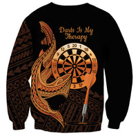 Aloha Hawaii Darts Sweatshirt Dart Board With Polynesian Shark - Gold LT14 - Polynesian Pride