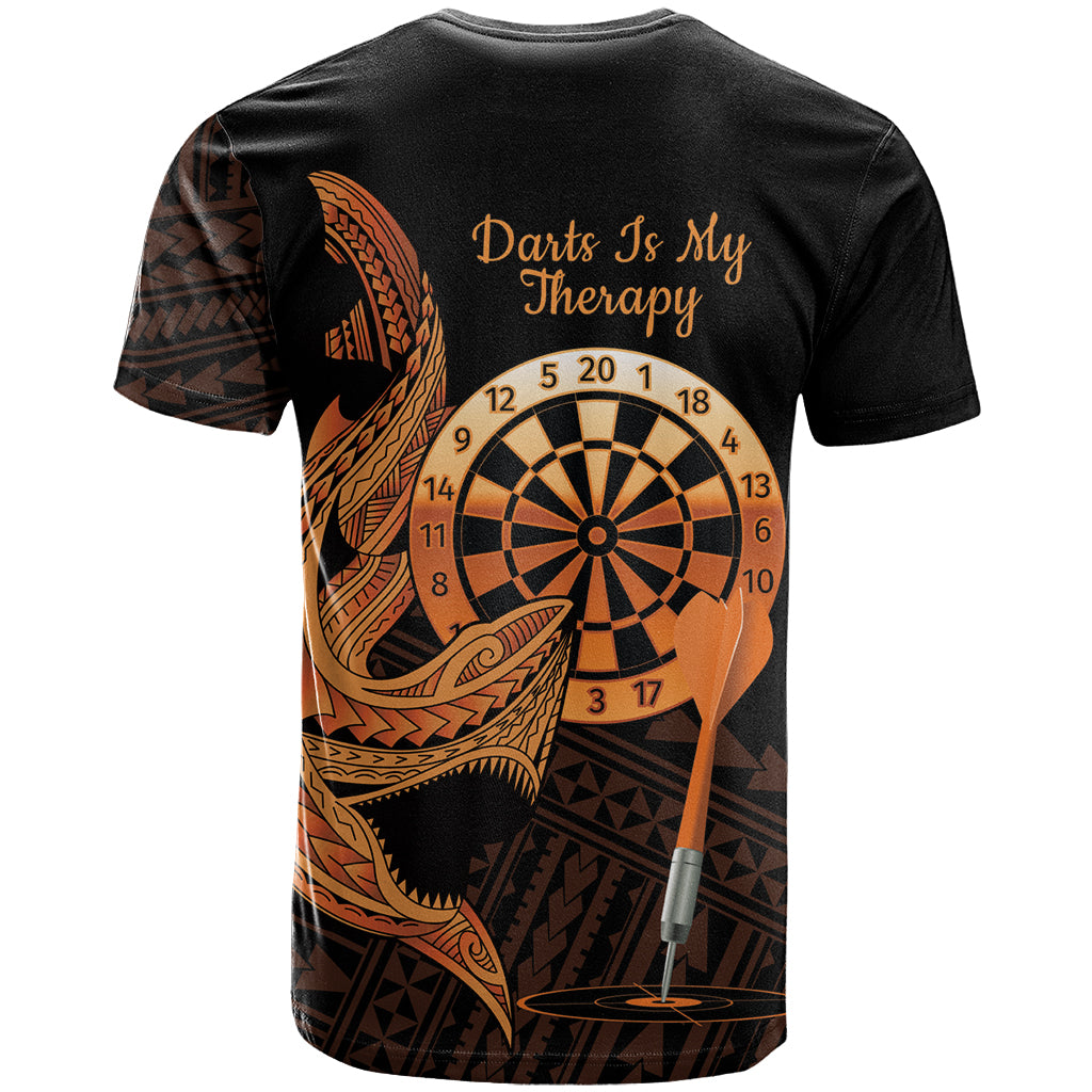 Aloha Hawaii Darts T Shirt Dart Board With Polynesian Shark - Gold LT14 - Polynesian Pride