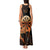 Aloha Hawaii Darts Tank Maxi Dress Dart Board With Polynesian Shark - Gold