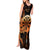 Aloha Hawaii Darts Tank Maxi Dress Dart Board With Polynesian Shark - Gold