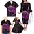 Aloha Hawaii Darts Family Matching Off The Shoulder Long Sleeve Dress and Hawaiian Shirt Dart Board With Polynesian Shark - Purple