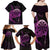 Aloha Hawaii Darts Family Matching Off Shoulder Maxi Dress and Hawaiian Shirt Dart Board With Polynesian Shark - Purple