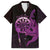 Aloha Hawaii Darts Family Matching Short Sleeve Bodycon Dress and Hawaiian Shirt Dart Board With Polynesian Shark - Purple