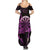 Aloha Hawaii Darts Family Matching Summer Maxi Dress and Hawaiian Shirt Dart Board With Polynesian Shark - Purple