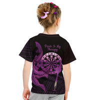 Aloha Hawaii Darts Kid T Shirt Dart Board With Polynesian Shark - Purple LT14 - Polynesian Pride
