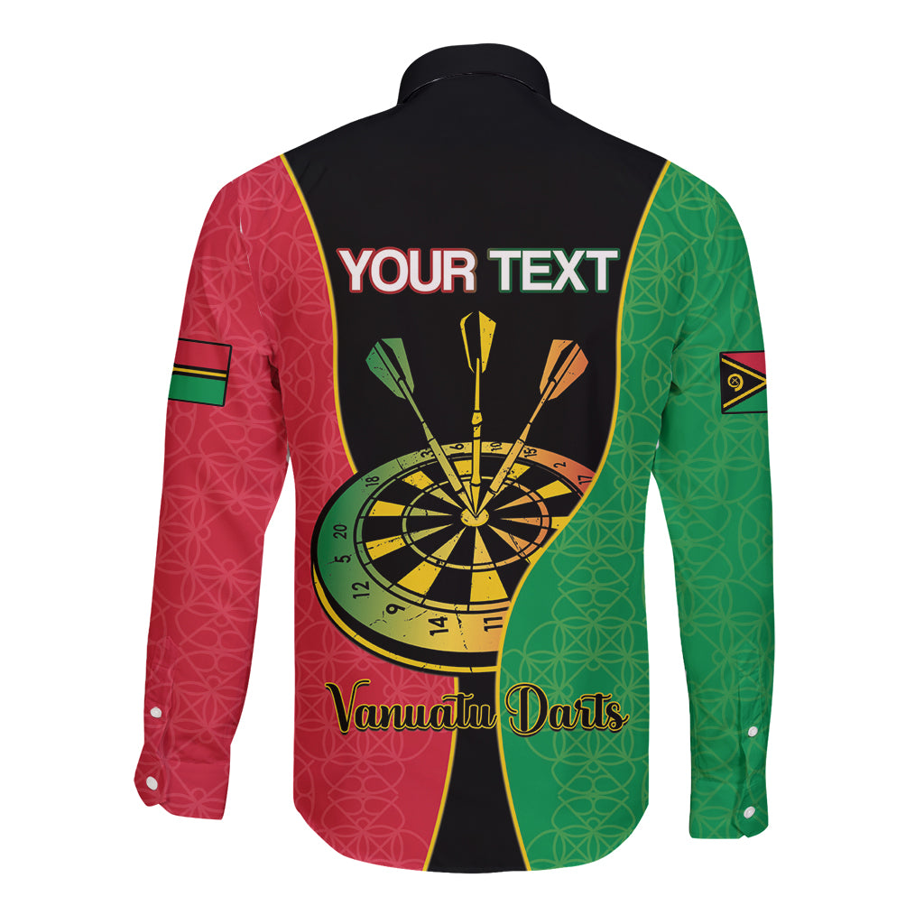 Personalised Vanuatu Darts Long Sleeve Button Shirt Happiness Is A Tight Threesome Sand Drawing Art LT14 - Polynesian Pride