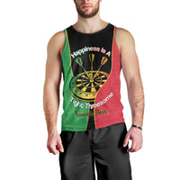Personalised Vanuatu Darts Men Tank Top Happiness Is A Tight Threesome Sand Drawing Art LT14 - Polynesian Pride