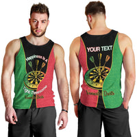 Personalised Vanuatu Darts Men Tank Top Happiness Is A Tight Threesome Sand Drawing Art LT14 - Polynesian Pride