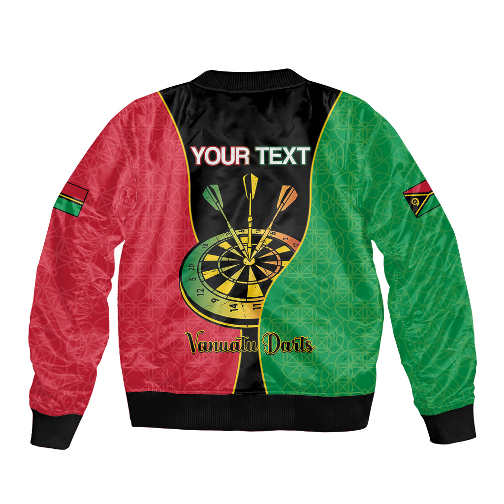 Personalised Vanuatu Darts Sleeve Zip Bomber Jacket Happiness Is A Tight Threesome Sand Drawing Art LT14 - Polynesian Pride