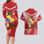 Tonga Darts Couples Matching Long Sleeve Bodycon Dress and Hawaiian Shirt Tongan Ngatu Pattern